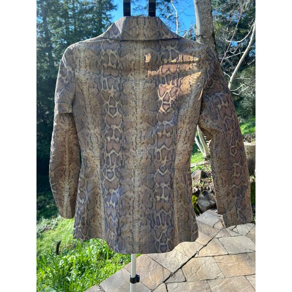 ST. JOHN YELLOW LABEL Snake Print Zip Jacket - Petite P - Picture 2 of 5